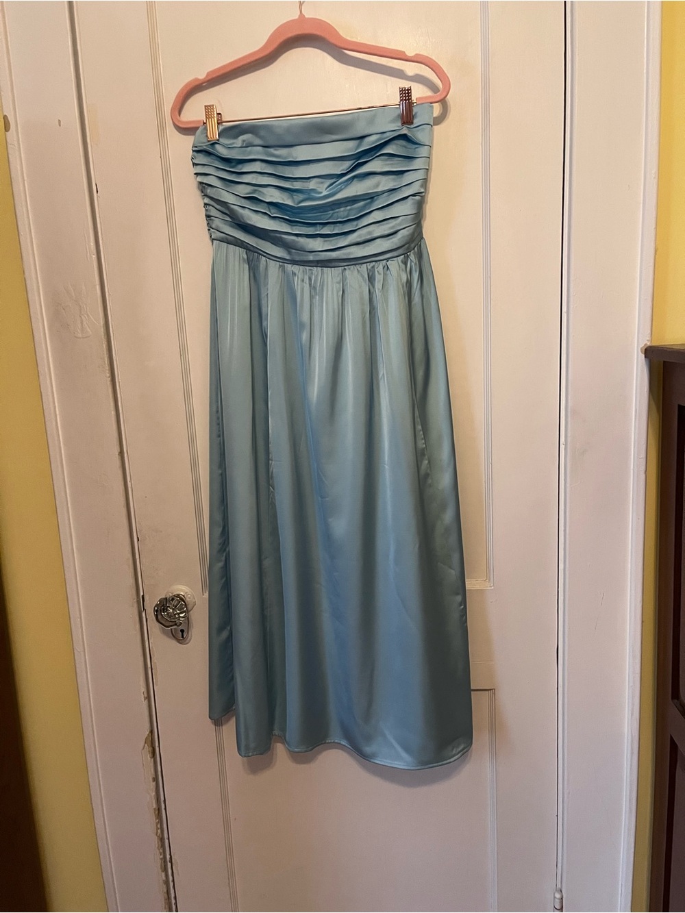 Abercrombie & Fitch Light Blue Strapless Midi Dress